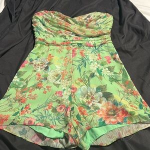 JAYGODFREY Green Strapless Romper